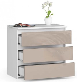 Nočný stolík CL3 60 cm biely / cappuccino, lesk