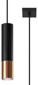 Sollux SL.0946 - Luster na lanku LOOPEZ 1xGU10/10W/230V čierna/meď