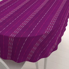 Biante Bavlnený oválny obrus Olivia OL-002 Pásiky na fialovom 140x220 cm