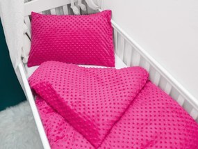 Biante Detské posteľné obliečky do postieľky Minky 3D bodky MKP-018 Purpurové Do postieľky 100x135 a 40x60 cm