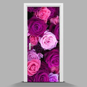 Samolepiace tapety na dvere Fialové ruže wallmur-pl-f-119226087