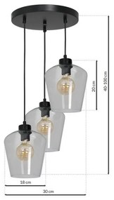 Luster na lanku SANTIAGO 3xE27/60W/230V číra