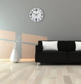 Čiernobiele nástenné hodiny z akrylového skla
