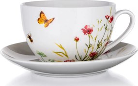 Šálka s tanierikom Lúčne kvety, 240 ml