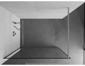 Mexen Kioto, sprchová zástena Walk-In 110 x 200 cm, 8mm číre sklo čierny vzor, brúsená oceľ profil,  800-110-101-97-70