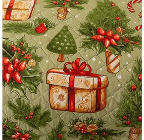 Prehoz na posteľ CHRISTMAS PRESENTS zelený Rozmer: 220 x 240 cm