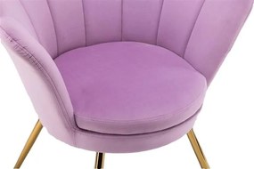 LuxuryForm DESIGN Kreslo FREY VELUR so zlatými nohami - levanduľa