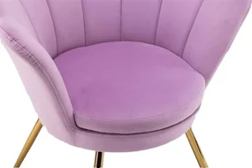 LuxuryForm DESIGN Kreslo FREY VELUR so zlatými nohami - levanduľa
