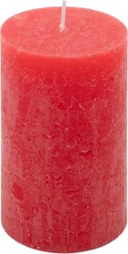 Červená parafínová sviečka rustikálna 11,5 cm, 40h, sada 6kk