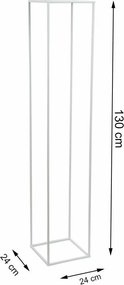 STOJAN NA KVETINÁČ SIMPLE 130X24X24 CM BIELA