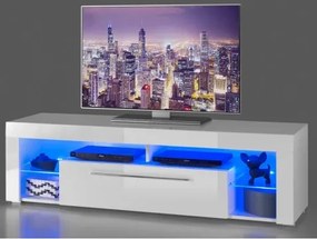 TV stolík Goal 153 cm, biely, s osvetlením%
