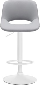 Barová stolička Camden - koženka, biely rám - Sivá