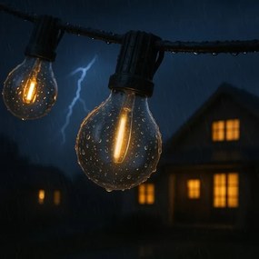 Brilagi - LED vonkajšia dekoratívna reťaz GIRLANDA 18xE12 13m čierna IP44 teplá biela