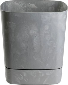 PLASTOVÝ KVETINÁČ CUBI 30X33 CM IMITÁCIA BETÓNU SIVÁ