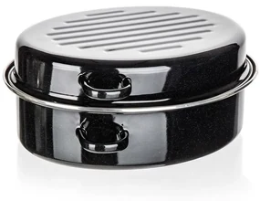 Banquet 2-dielny oválny smaltovaný pekáč CULINARIA Black, 38 cm