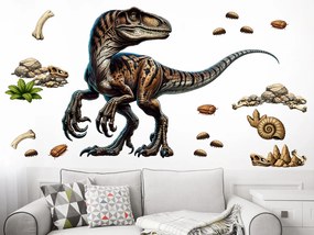 Velociraptor textilní prelepiteľná nálepka na stenu hárok 47 x 33 cm