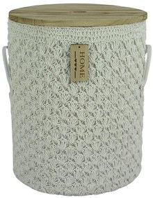 Okrúhly háčkovaný košík XXL Ø40 cm v49,5 cm