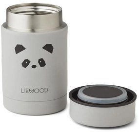 LIEWOOD Detská termoska Panda Light Grey Food Jar