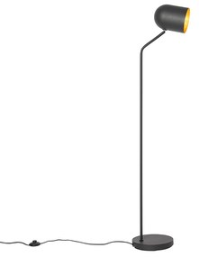Moderná stojaca lampa čierna so zlatom nastaviteľná - Morik