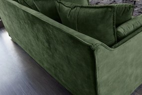 Invicta Interior -  Pohovka 3-miestna HEAVEN 210 cm, zamat, odnímateľný poťah, tmavo zelená
