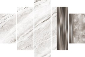 Obraz - Mramor so striebornými linkami (150x105 cm)