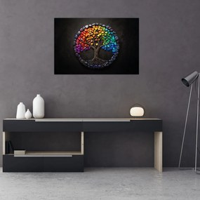 Obraz – Strom plný farebných sŕdc (90x60 cm)