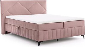 Posteľ Boxspring Wasil 180x200 s úložným priestorom - ružový hydrofóbny zamat Element 18