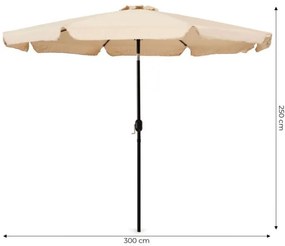 Bestent Záhradný skladací béžový slnečník 350cm BS3479