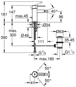 GROHE 32935GN1 - Bidetová batéria ESSENCE DN 15, veľkosť S, zlatá