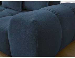 Tmavomodrá ženilková rozkladacia/s úložným priestorom rohová pohovka (ľavý roh/do L) Everest – Bobochic Paris