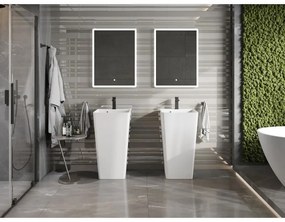 Mexen Neva, voľne stojace umývadlo z konglomerátu 45x45x82 cm, biela matná, 26614500