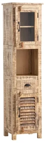 furniture-nabytek.cz - Masívna vysoká skriňa Caribou z mangového dreva, lakovaná, hnedá – 50×40×180 cm