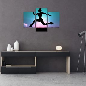 Obraz skákajúce siluety ženy (90x60 cm)