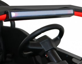 Ramiz Silná pretekárska štvorkolka pre 2 deti Červená + Bezkartáčový motor + Nafukovacie kolesá + LED zvuk