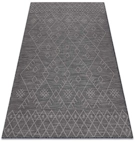 Šnúrkový koberec SIZAL PATIO 3077 Boho, plocho tkaný, čierny,