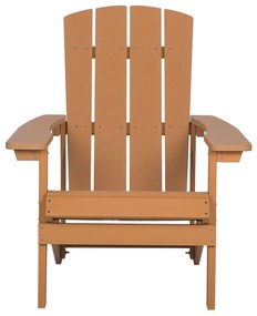 Záhradná stolička s podnožkou farba tíkového dreva ADIRONDACK Beliani