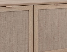 Široká skrinka 3-dverová Bali, dub sonoma/výplet