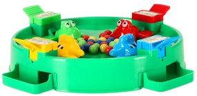Obratnostná hra Hladné žabky KIK pre 4 hráčov, zelená