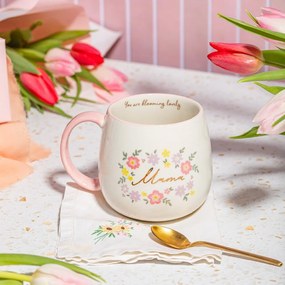 Svetloružový porcelánový hrnček 450 ml Mama You Are Blooming – Sass &amp; Belle
