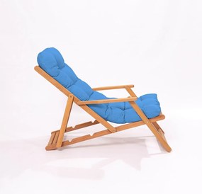 Drevené záhradné ležadlo v modro-prírodnej farbe – Floriane Garden