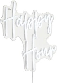 Neónová nástenná lampa biela vrátane LED - Happy Hour