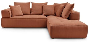 Terakotová ženilková rohová pohovka (pravý roh/do L) Whesley – Bobochic Paris