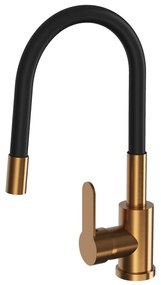 Gamma Flex 2000, stojanková drezová batéria s flexibilným ramenom, medená matná-čierna, GMA-BFX-2000BRGD