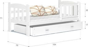 GL Tedi 160x70 Biela detská posteľ