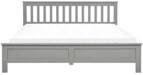 Drevená posteľ 180 x 200 cm sivá MAYENNE Beliani