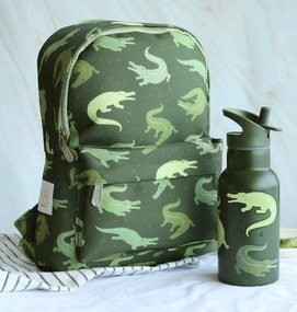 A Little Lovely Company - antikorová fľaša na pitie, 350 ml - krokodíl