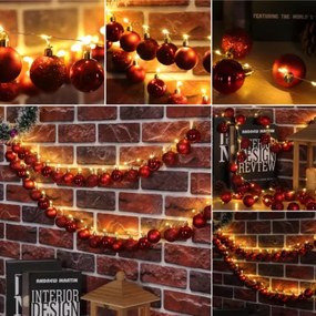 Vianočná svetelná reťaz s bankami 2m červená