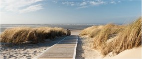 Obraz - Piesočná pláž na ostrove Langeoog, Nemecko (120x50 cm)
