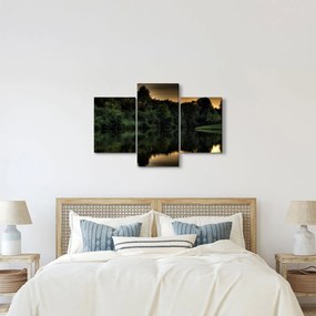 Obraz jazera pri lese (90x60 cm)