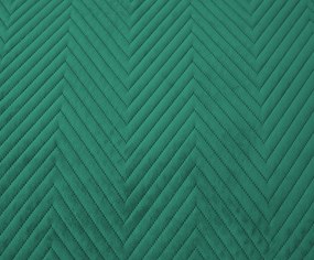 Zelený zamatový prehoz na posteľ so vzorom ARROW VELVET Rozmer: 200 x 220 cm